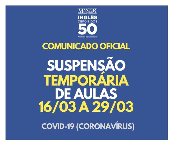 Suspensão de aulas - Coronavírus